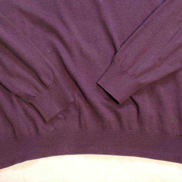 VTG Men’s Large 100% Italian Extra Fine MERINO WOOL Sweater Purple EUC - Picture 4 of 8
